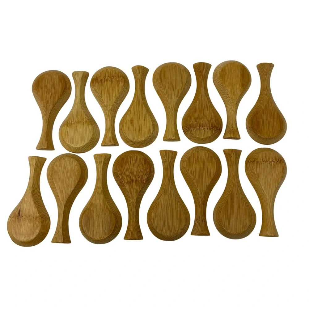 Bamboo Mini Spoons Set Of 16 Condiments Spice Eco-Friendly Unbranded Lightweight